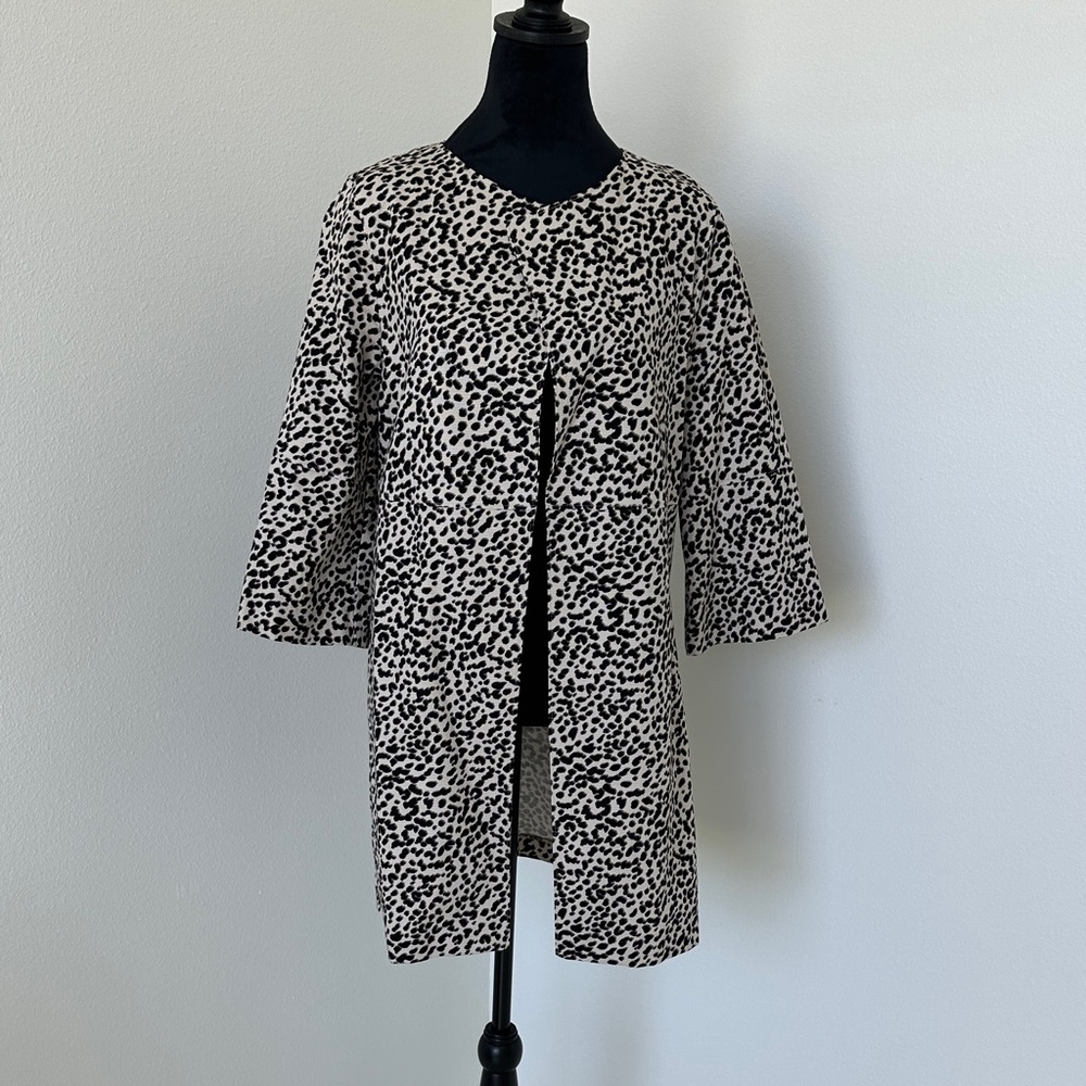 Leopard Print Open Front Cardigan